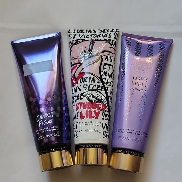 Victoria's Secret Other - 3 Victoria's Secret Lotion Confetti Flower Studded Lily Love Spell Shimmer